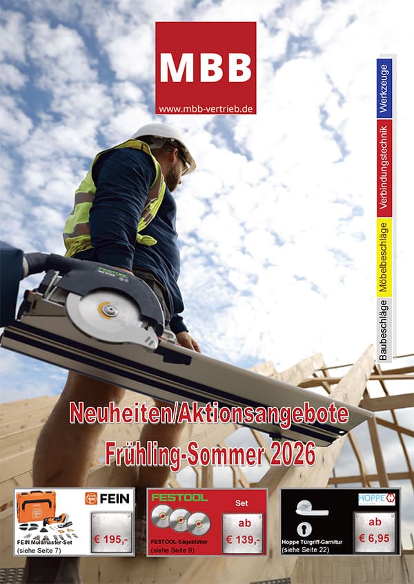 Titelbild des mbb-vertrieb Werbeprospekts für den Frühling und Sommer 2026